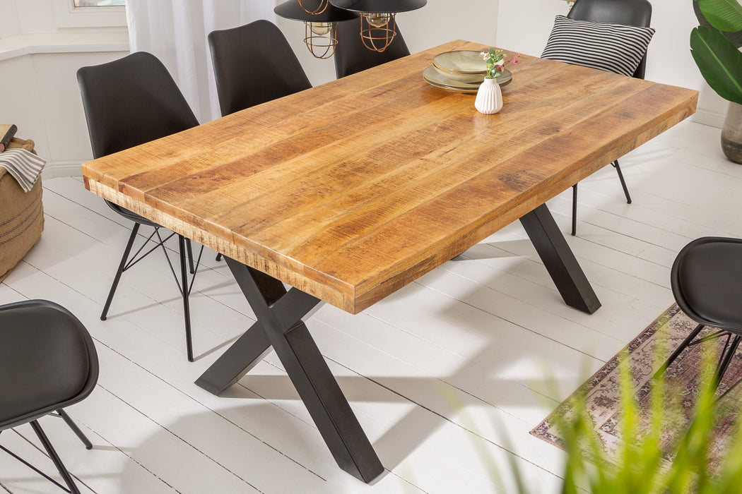 Esstisch Blacksmith 160cm Mango Natur 70mm