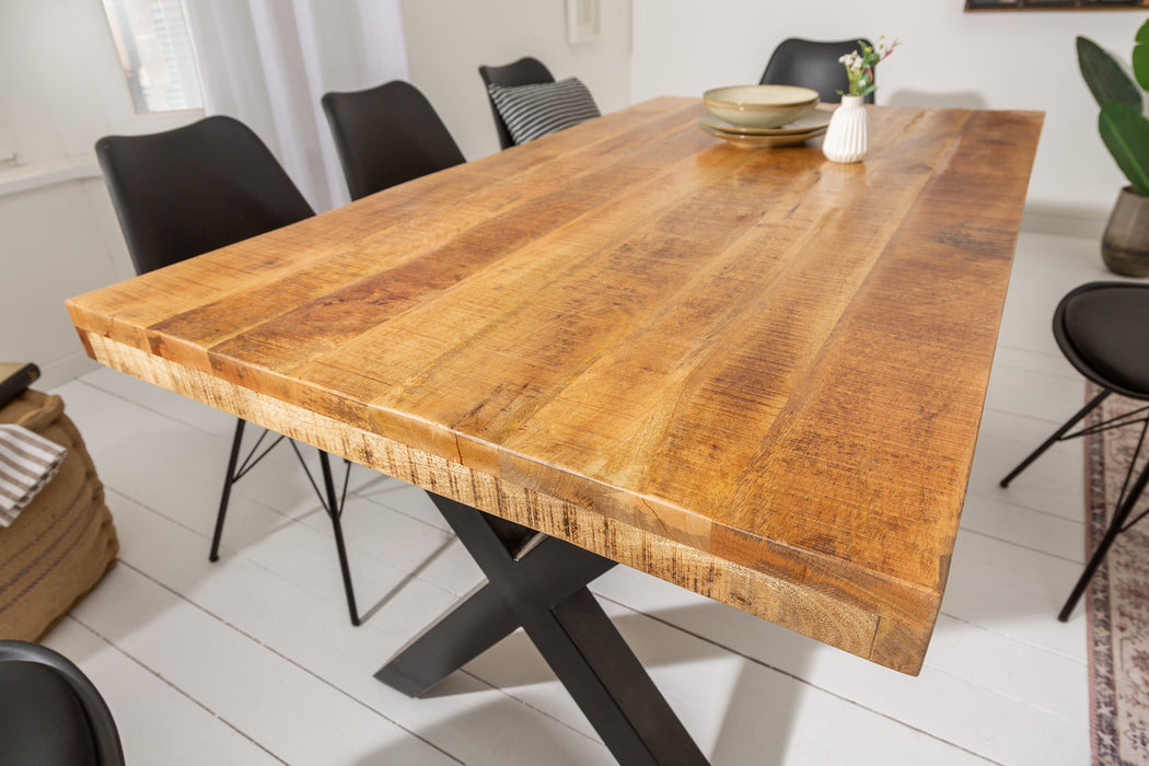 Esstisch Blacksmith 160cm Mango Natur 70mm