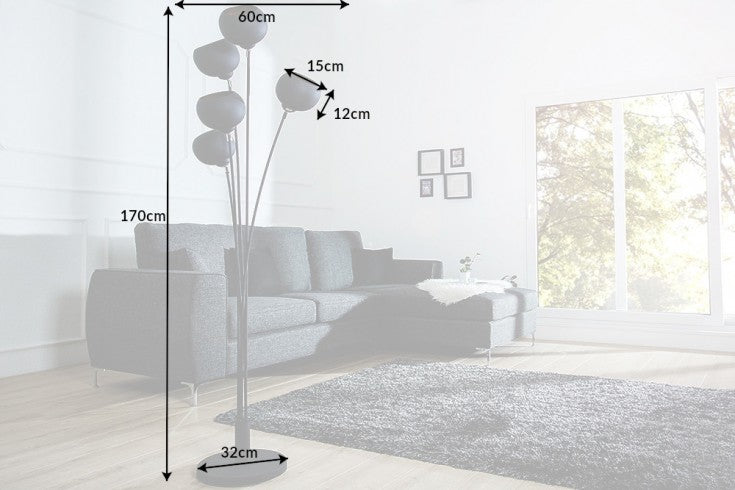 Stehleuchte Lava 170cm schwarz gold