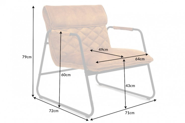 Sessel Stallion Lounger Samt senfgelb