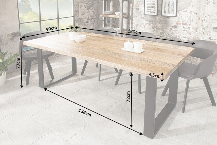 Esstisch Blacksmith 180cm Natur Mango