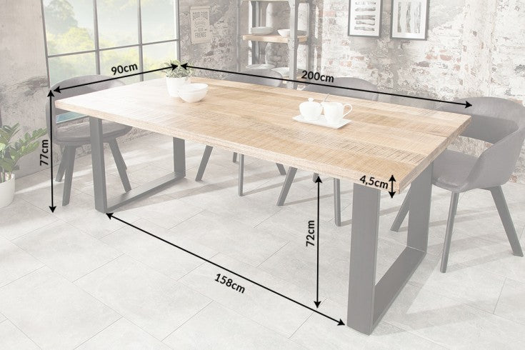 Esstisch Blacksmith 200cm Natur Mango