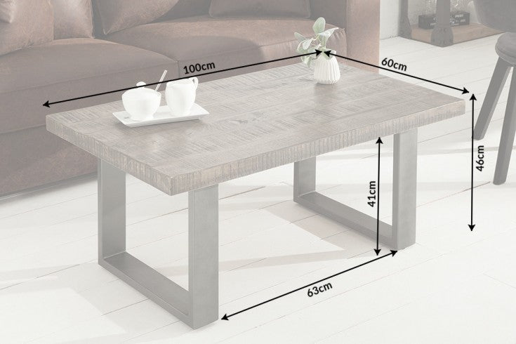 Couchtisch Blacksmith 100cm grau Mango