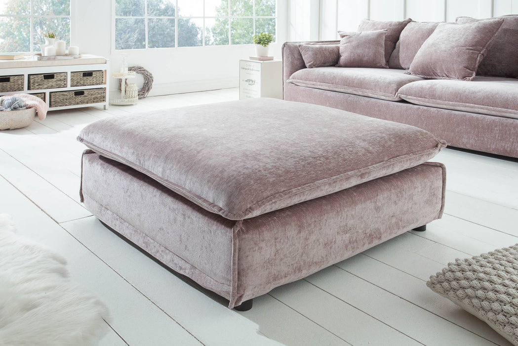 Hocker Clouds 100cm taupe Samt