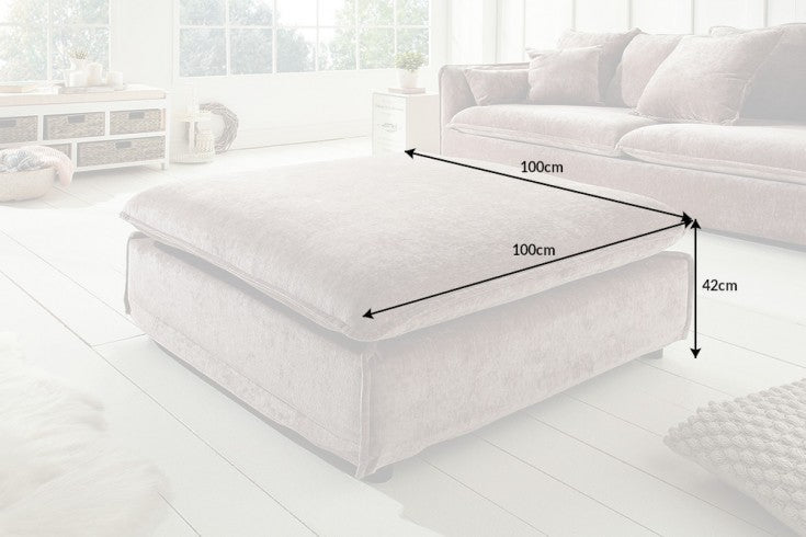 Hocker Clouds 100cm taupe Samt