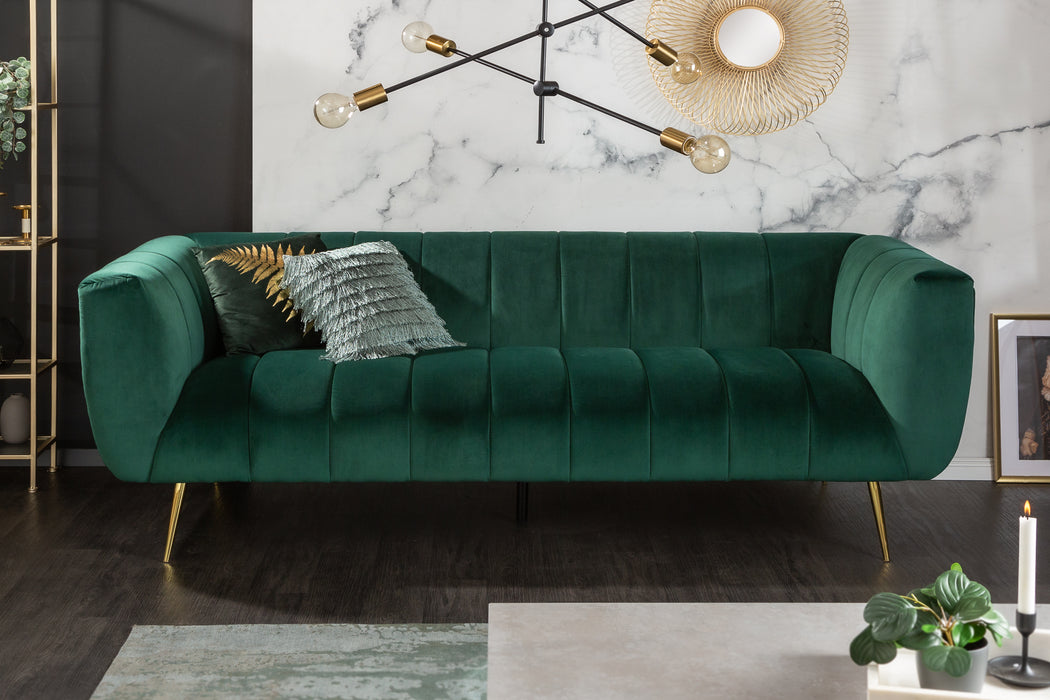 Sofa Elegance 225cm smaragdgrün