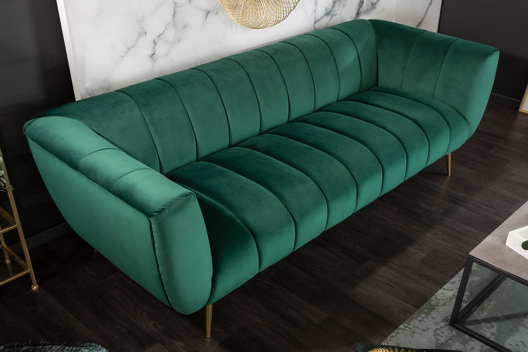 Sofa Elegance 225cm smaragdgrün