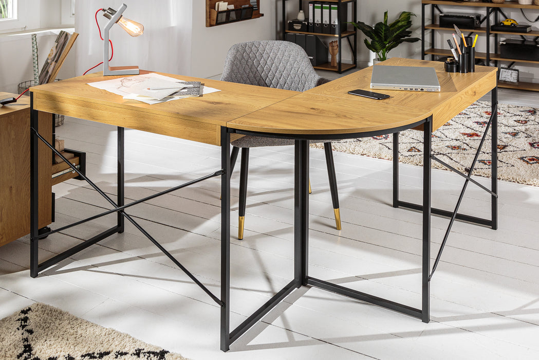 Eck-Schreibtisch Cam Set Eiche-Optik