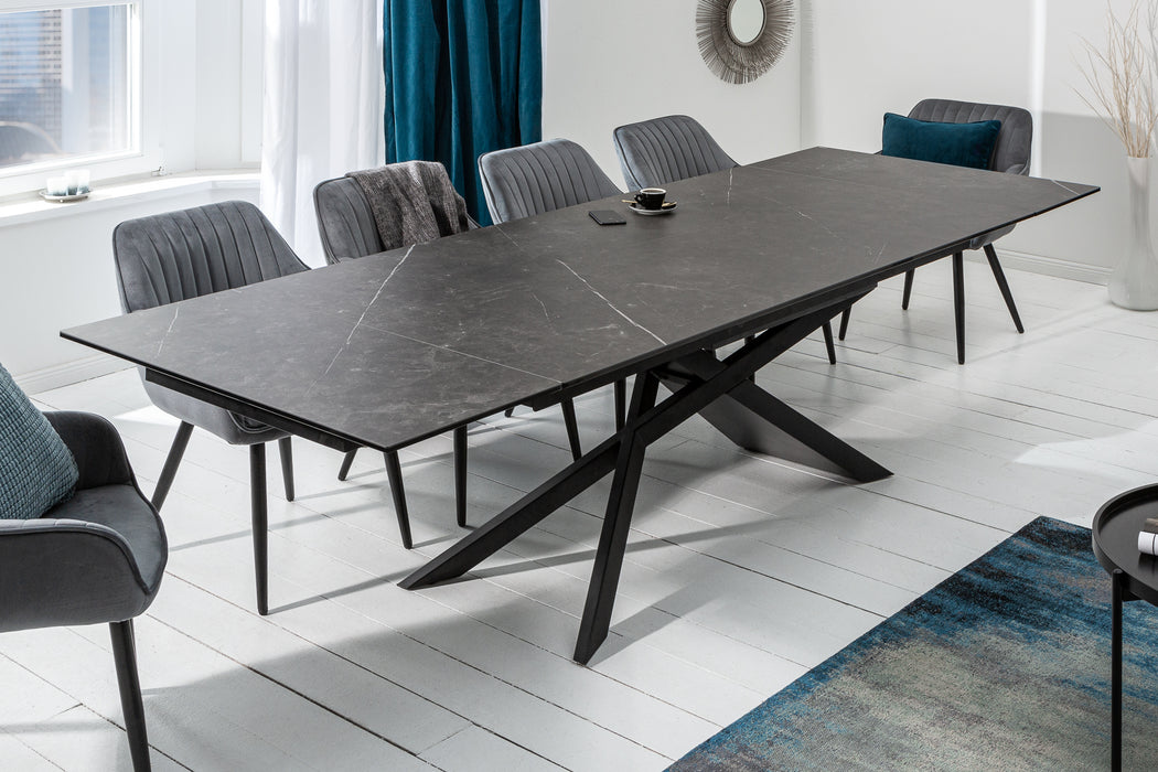 Esstisch Euphorie 180-220-260cm Keramik Graphit-Optik