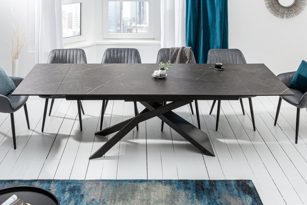 Esstisch Euphorie 180-220-260cm Keramik Graphit-Optik