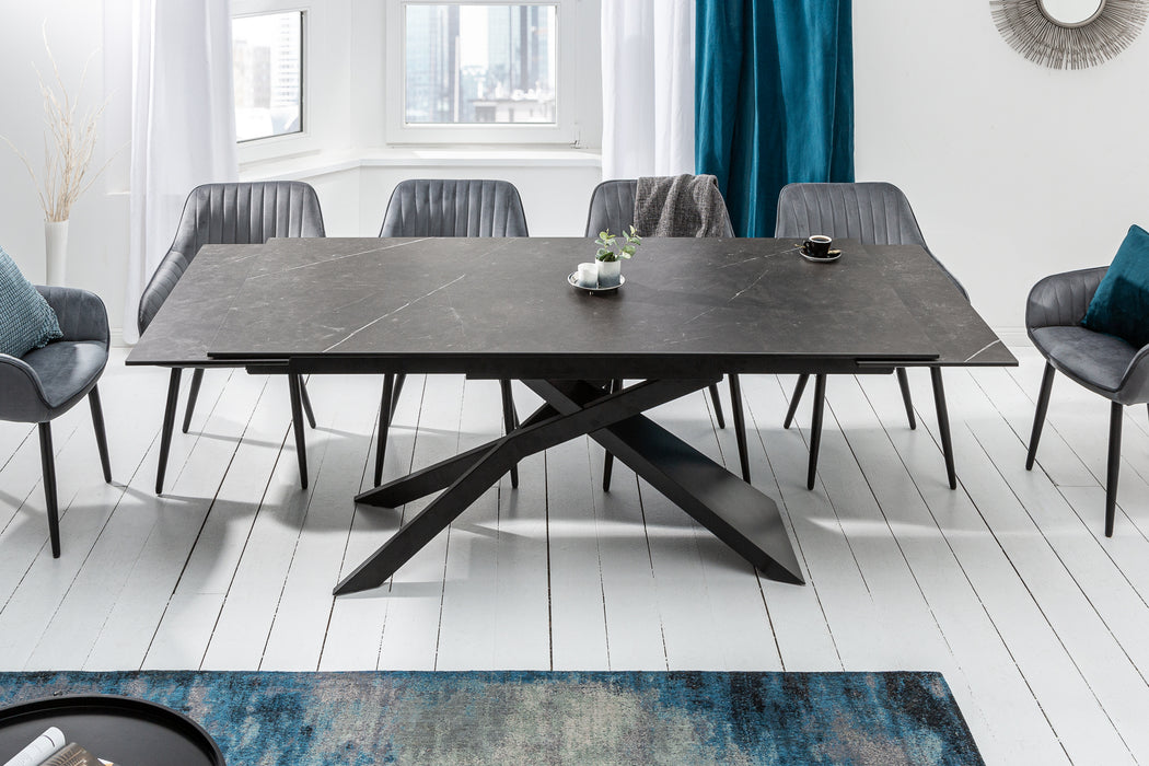 Esstisch Euphorie 180-220-260cm Keramik Graphit-Optik