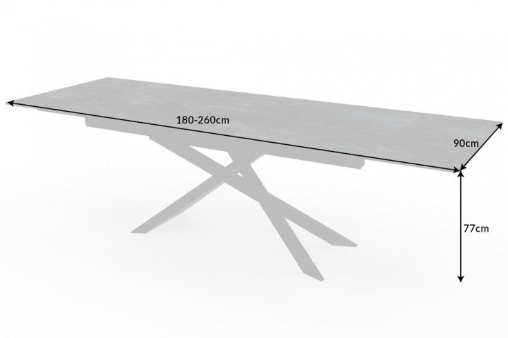 Esstisch Bliss 180-220-260cm Keramik Lava