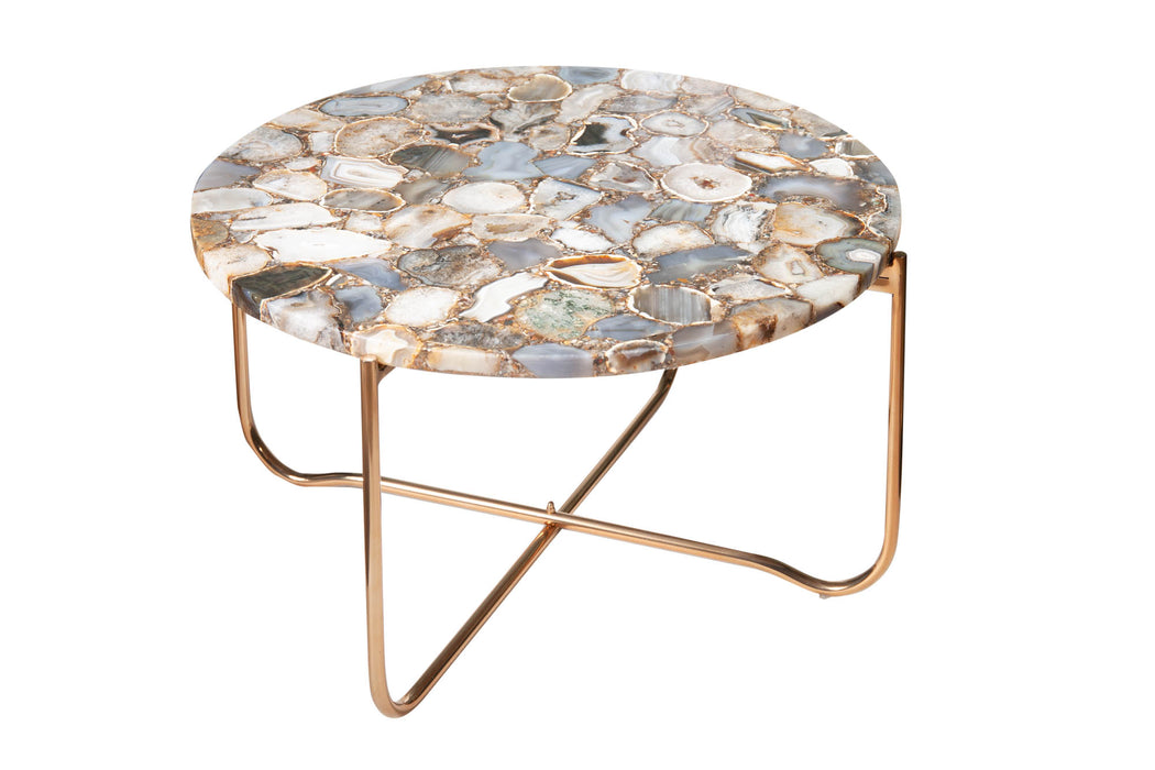 Couchtisch Rega 62cm Achat blau gold