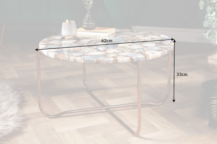 Couchtisch Rega 62cm Achat blau gold