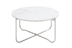Couchtisch Rega 62cm Marmor weiss silber