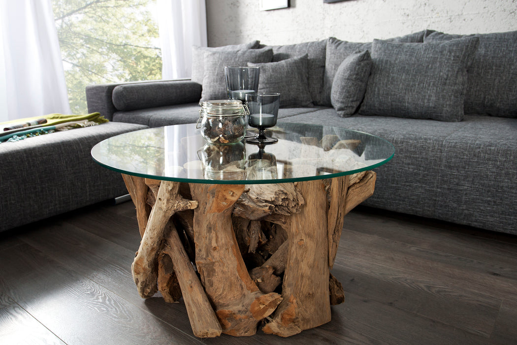 Couchtisch Ecoo 50cm Teak Gestell