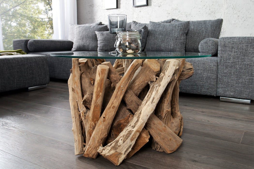 Couchtisch Ecoo 50cm Teak Gestell