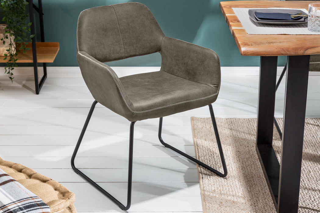 Stuhl Stallion Microfaser antik taupe