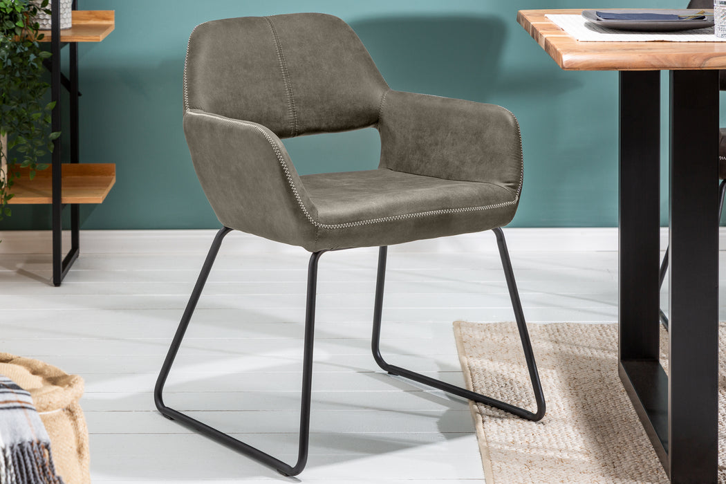 Stuhl Stallion Microfaser antik taupe