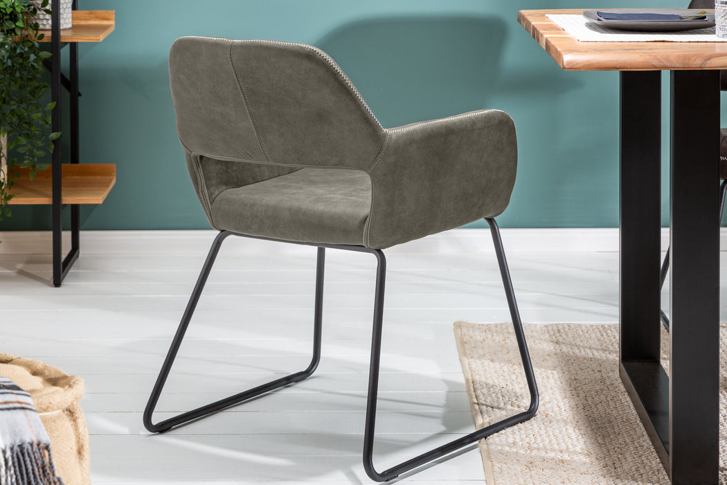 Stuhl Stallion Microfaser antik taupe