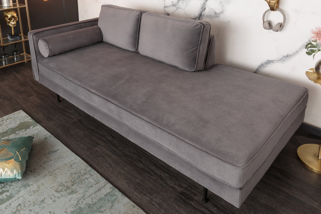 Recamiere Icon 195cm Samt grau