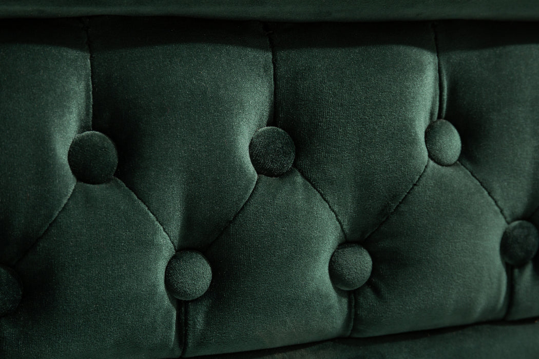 Sofa Chesterfield 3er Samt Grün