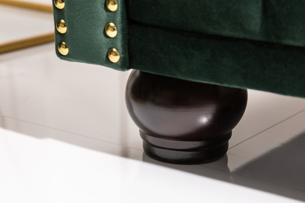 Sofa Chesterfield 3er Samt Grün