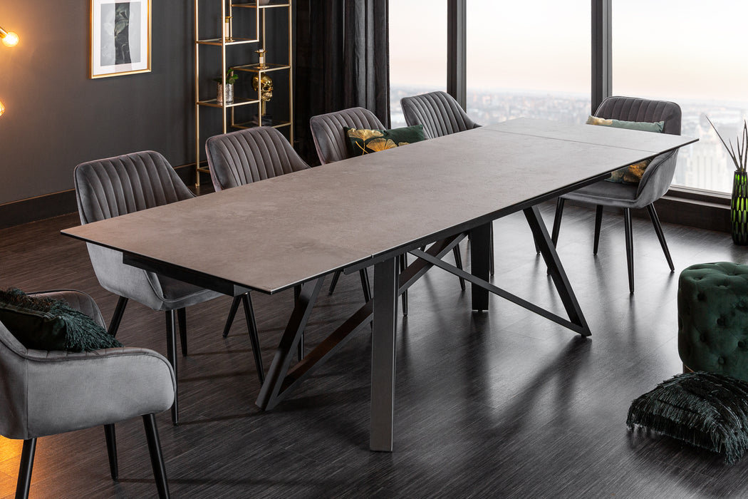 Esstisch Globe 180-220-260cm Beton-Optik Keramik