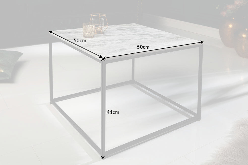 Couchtisch Jura 50cm Marmor weiss