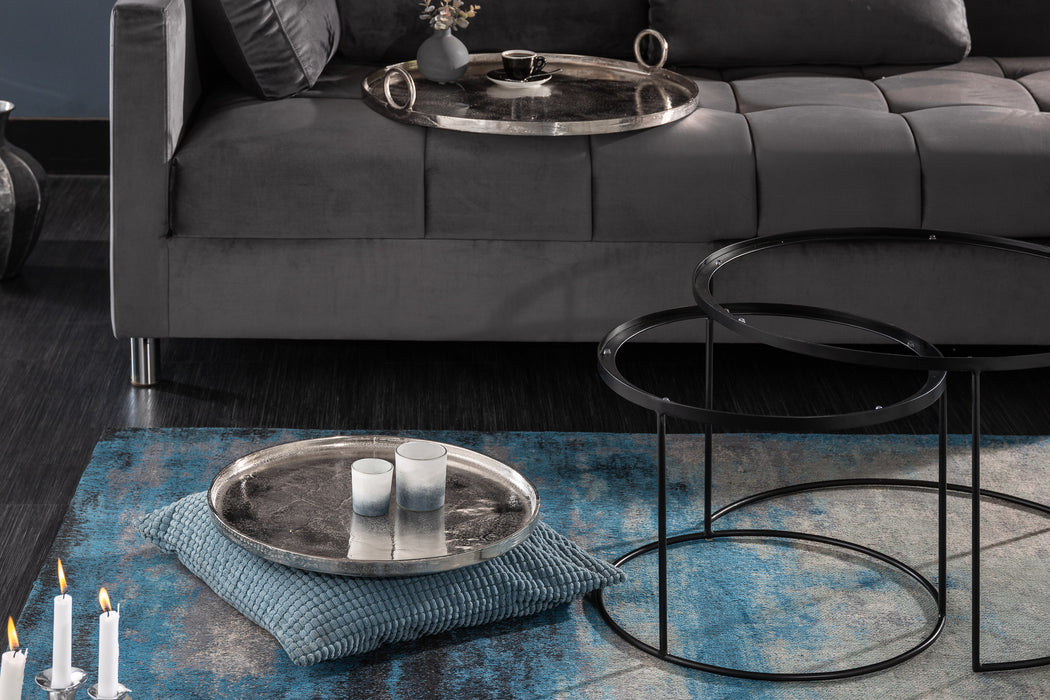 Beistelltisch Jura Oriental 2er Set silber