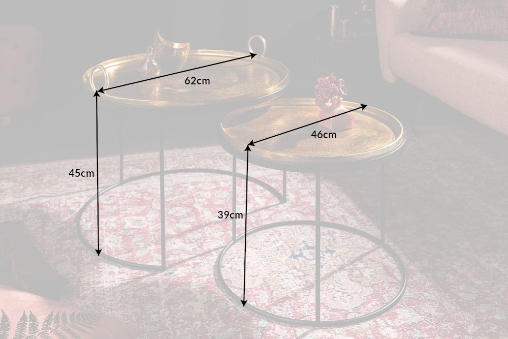 Beistelltisch Jura Oriental 2er Set gold