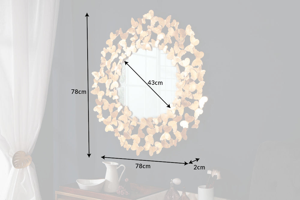 Spiegel Schmetterling 78cm Gold