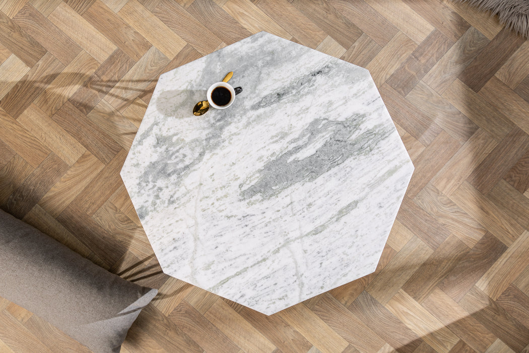 Couchtisch Diamant 70cm Marmor weiß
