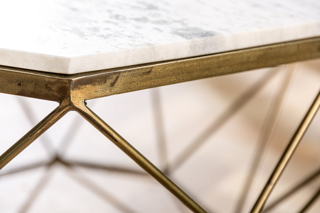 Couchtisch Diamant 70cm Marmor weiß