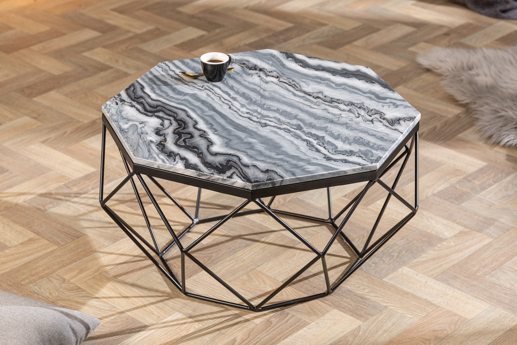 Couchtisch Diamant 70cm Marmor grau
