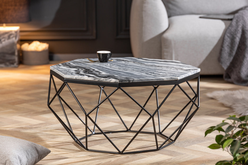 Couchtisch Diamant 70cm Marmor grau