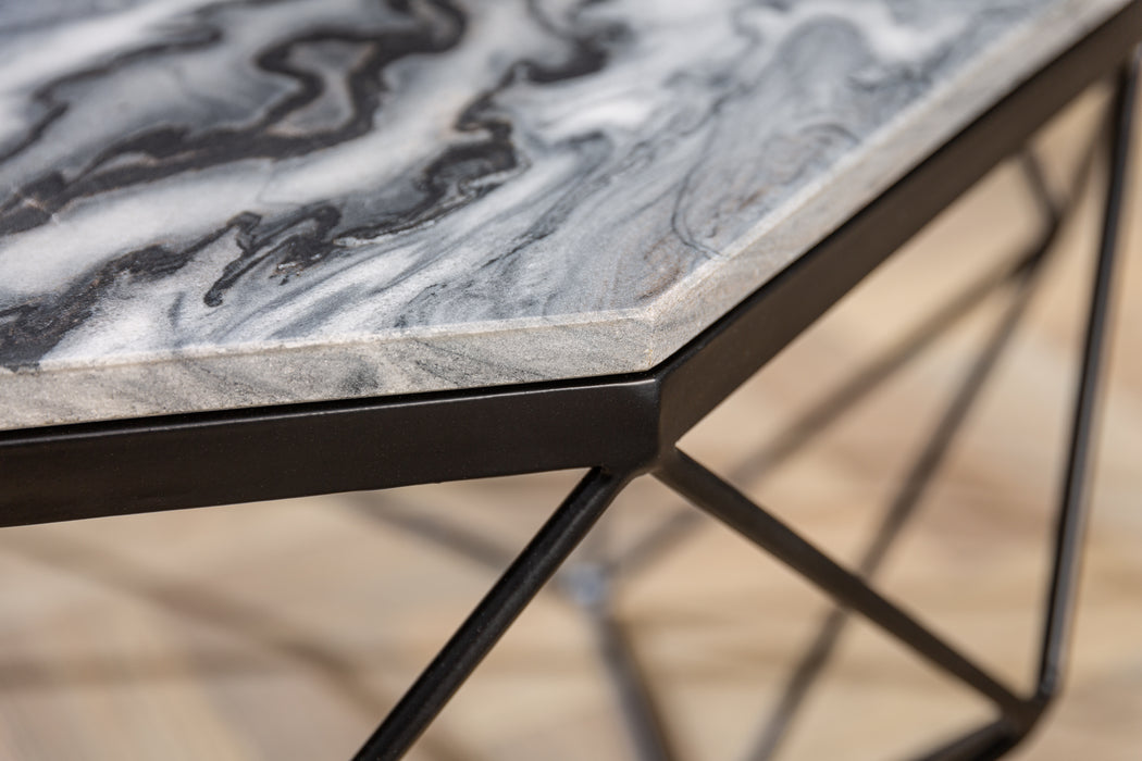 Couchtisch Diamant 70cm Marmor grau