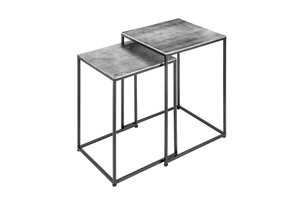 Couchtisch Jura 2er Set silber schwarz