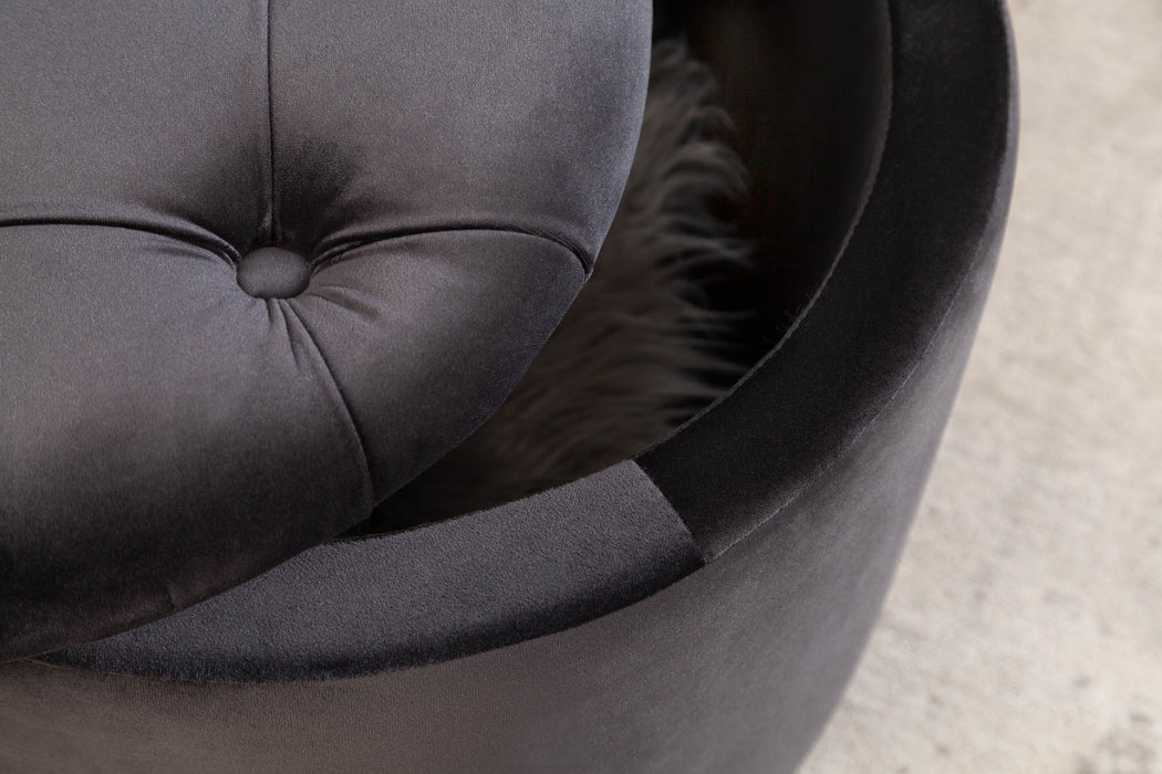 Hocker Barock Storage 50cm Samt schwarz