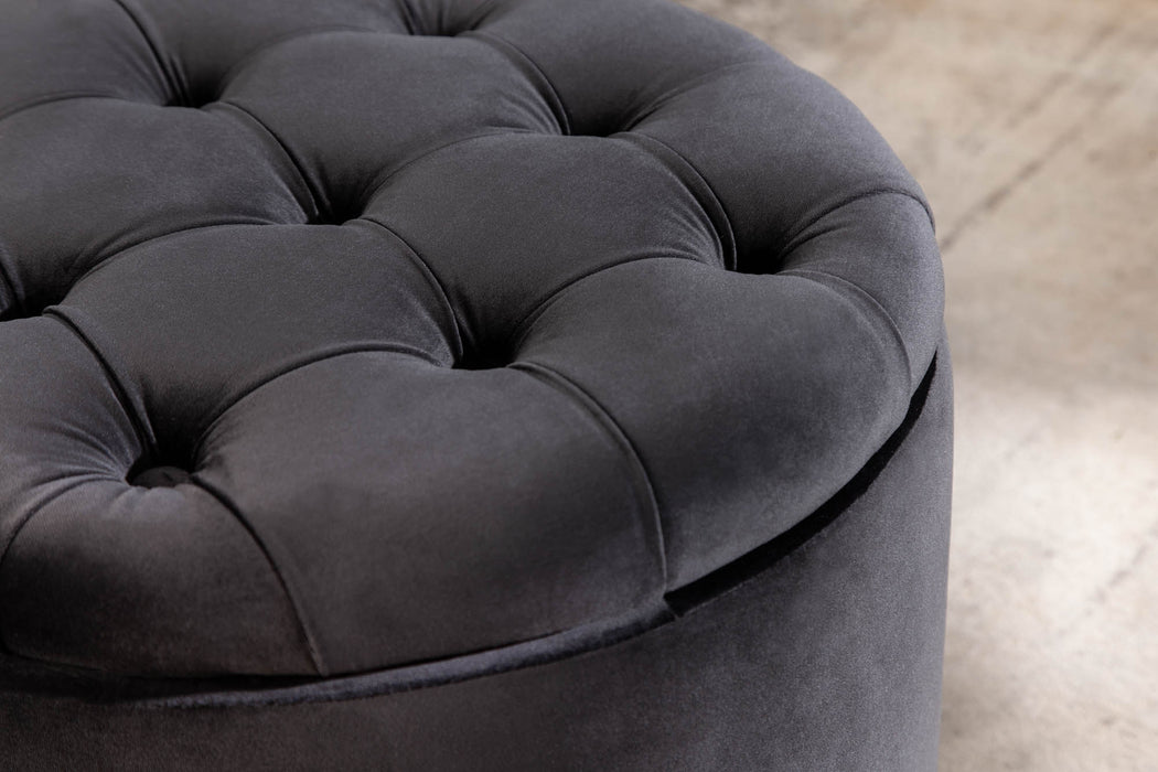 Hocker Barock Storage 50cm Samt schwarz