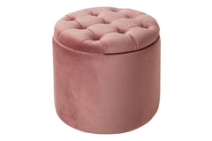 Hocker Barock Storage 50cm Samt altrosa mit Stauraum