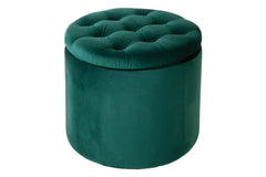 Hocker Barock Storage dunkelgrün Samt mit Stauraum