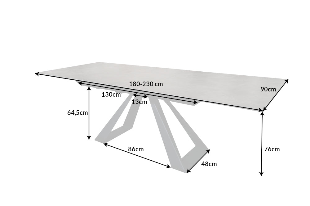 Esstisch Unity 180-230cm Keramik Anthrazit