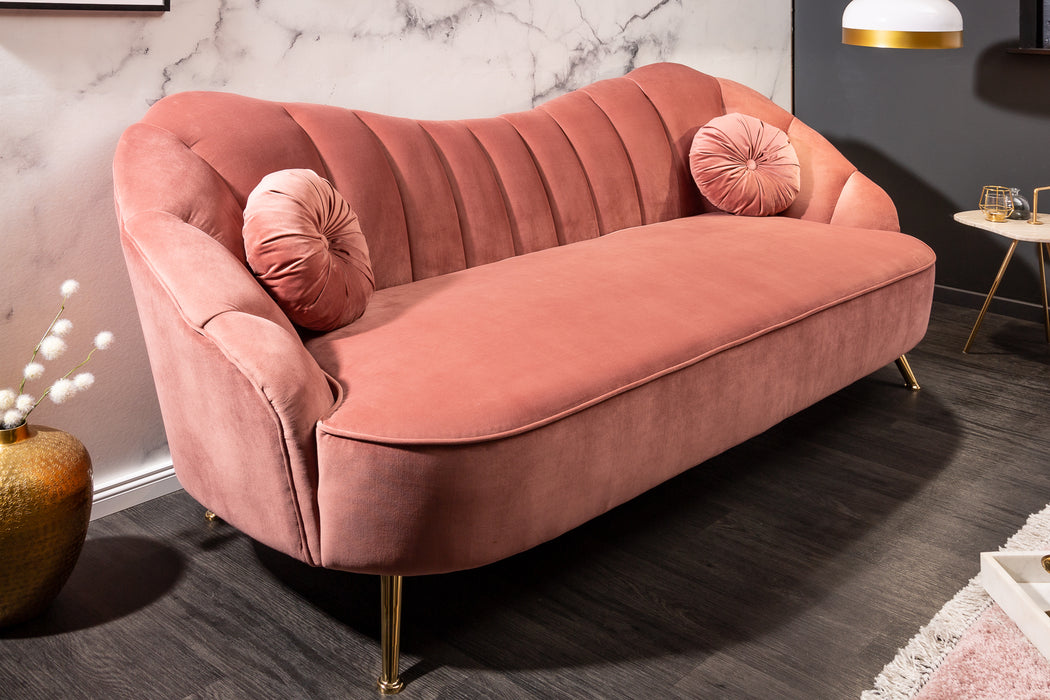 Sofa Serena 220cm Samt altrosa
