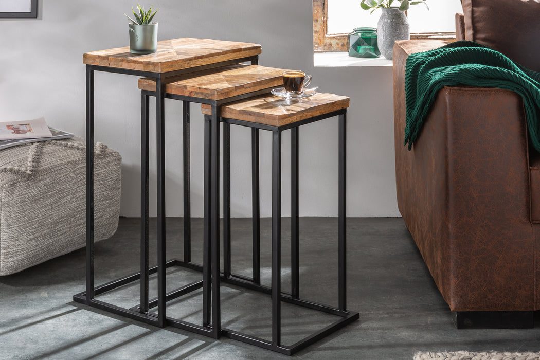 Beistelltisch Industry 3er Set Mango