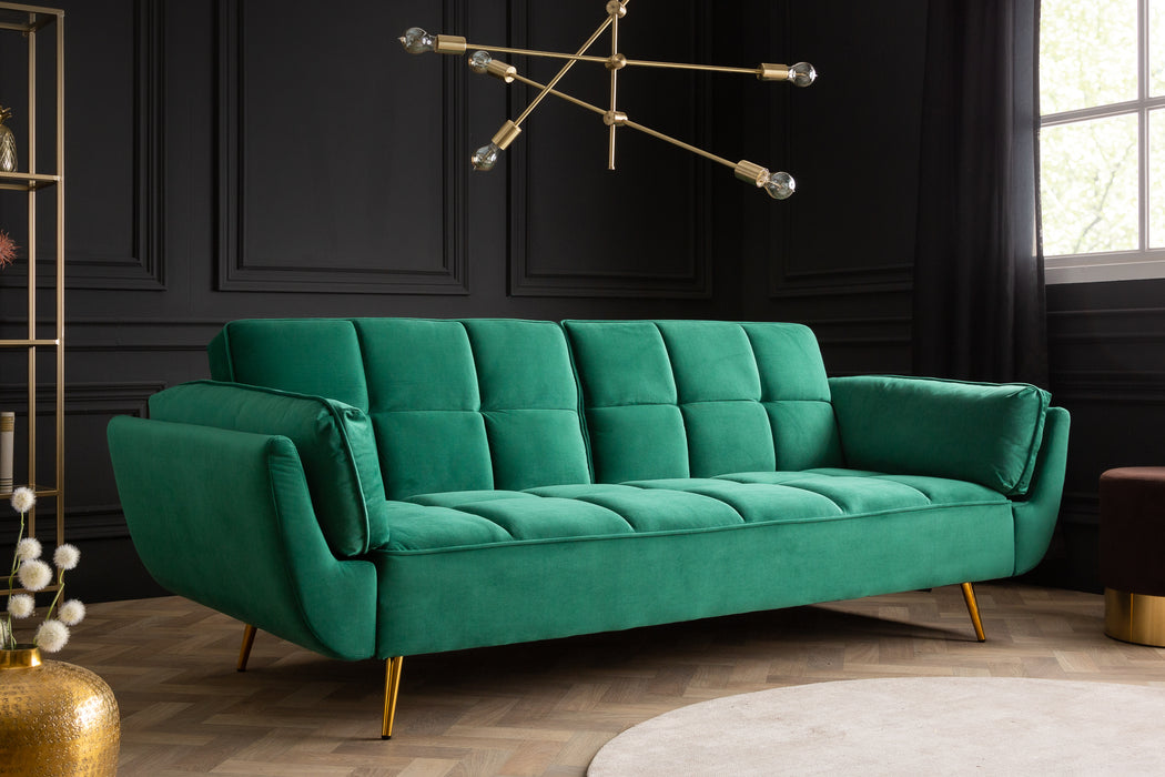Schlafsofa Miami 215cm smaragdgrün Samt