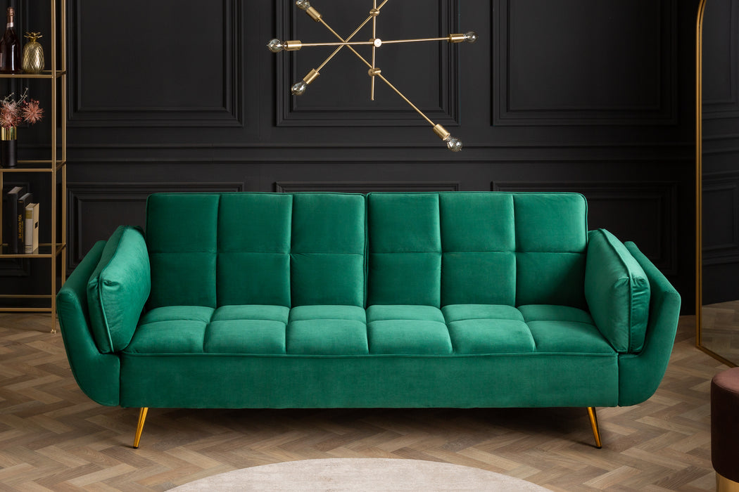 Schlafsofa Miami 215cm smaragdgrün Samt