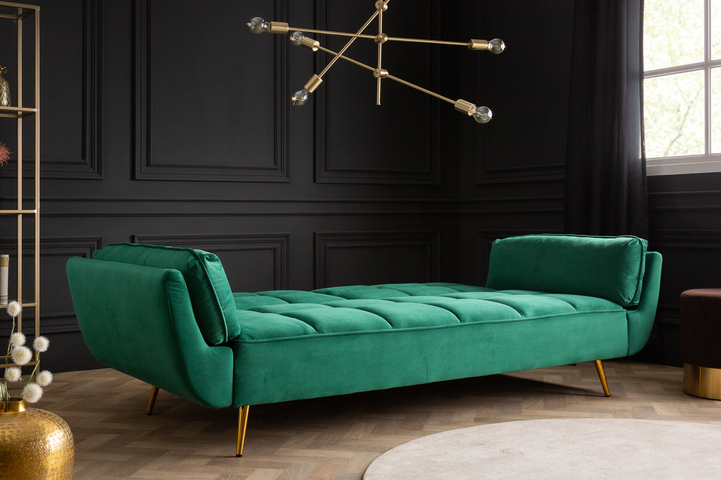 Schlafsofa Miami 215cm smaragdgrün Samt