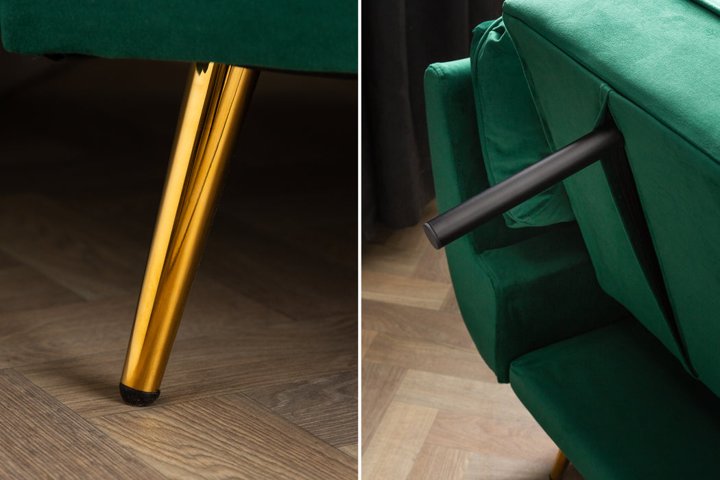 Schlafsofa Miami 215cm smaragdgrün Samt