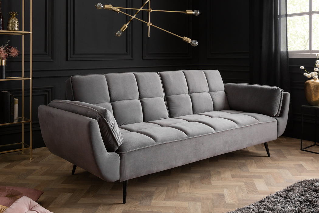 Schlafsofa Miami 215cm grau Samt